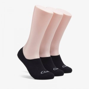 Black Clarks 3 pack Solid Liner Sock | CLKS-84175