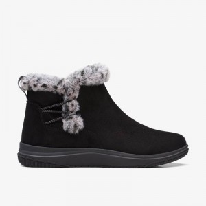 Black Clarks Breeze Fur | CLKS-85469