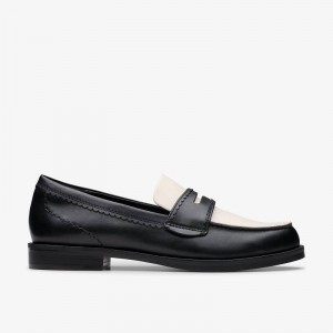 Black Combination Leather Clarks Straven Edge | CLKS-85314