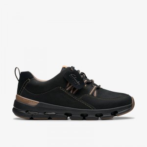 Black Combination Nubuck Clarks Nature X Tie Waterproof | CLKS-85161