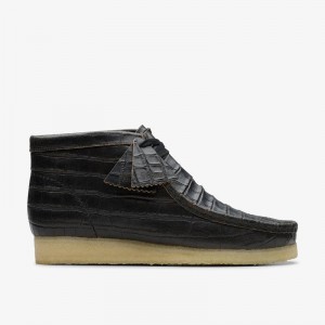 Black Crocodile Distress Clarks Wallabee Boot | CLKS-84605