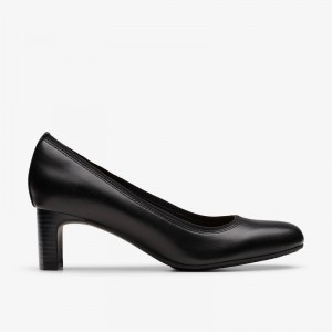 Black Leather Clarks Anelise Nora | CLKS-85222