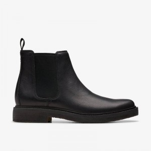 Black Leather Clarks Clarkdale Easy | CLKS-84543