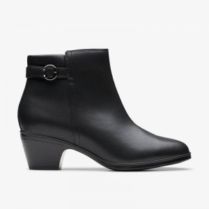 Black Leather Clarks Emily 2 Belle | CLKS-85092