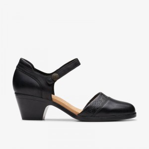 Black Leather Clarks Emily 2 Ketra | CLKS-85207