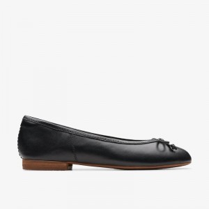 Black Leather Clarks Fawna Lily | CLKS-84795