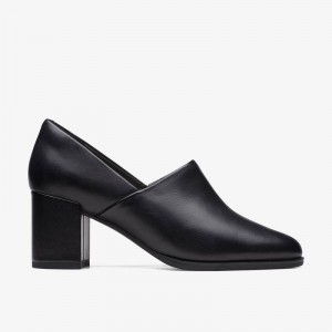 Black Leather Clarks Freva 55 Lily | CLKS-85261