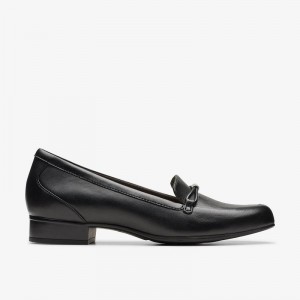 Black Leather Clarks Juliet Shine | CLKS-85436