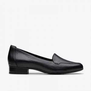 Black Leather Clarks Krystine Lily | CLKS-85327