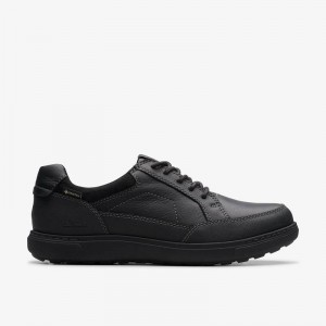 Black Leather Clarks Mapstone Lo Gore-Tex | CLKS-84354