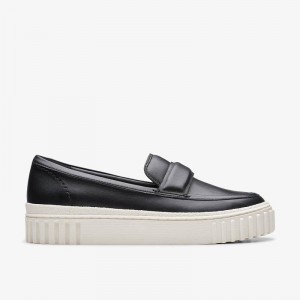 Black Leather Clarks Mayhill Cove | CLKS-85393