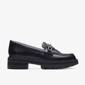 Black Leather Clarks Orianna Bit | CLKS-84997