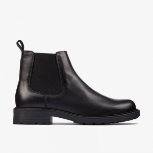 Black Leather Clarks Orinoco 2 Lane | CLKS-85573