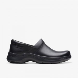 Black Leather Clarks Pro Gem | CLKS-84800