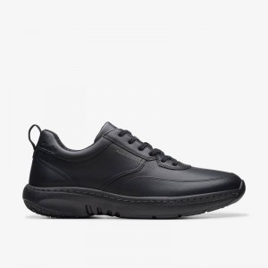 Black Leather Clarks Pro Lace | CLKS-84239