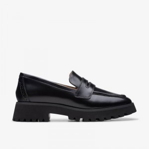 Black Leather Clarks Stayso Edge | CLKS-85383