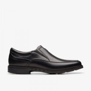 Black Leather Clarks Un Kendric Go | CLKS-84434