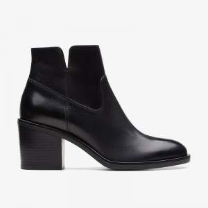 Black Leather Clarks Valvestino Lo | CLKS-85575