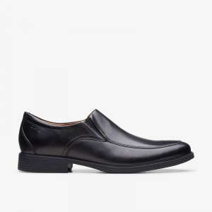 Black Leather Clarks Whiddon Step | CLKS-84409