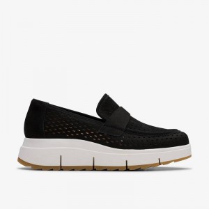 Black Nubuck Clarks Loriini Edge | CLKS-85421