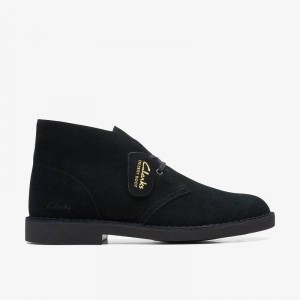 Black Suede Clarks Desert Boot Evo | CLKS-84538