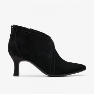 Black Suede Clarks Kataleyna Sol | CLKS-85241