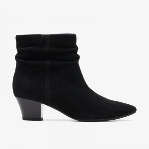 Black Suede Clarks Teresa Skip | CLKS-85598