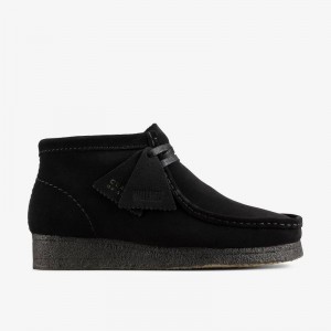 Black Suede Clarks Wallabee Boot | CLKS-85551