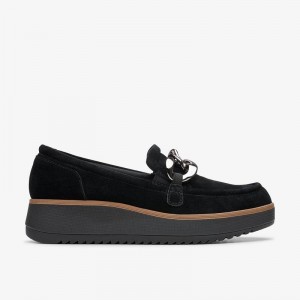 Black Suede Clarks Zylah May | CLKS-85370