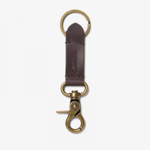 Brown Clarks Oiled Leather Key Fob | CLKS-84143