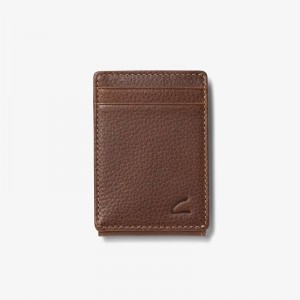 Brown Clarks Pebble Wide Money Clip Wallet | CLKS-84165