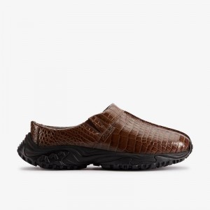 Brown Crocodile Leather Clarks Martine Rose Mens Clog 1 | CLKS-84253