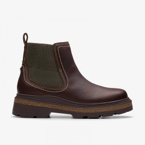 Brown Leather Clarks Hencroft Step Waterproof | CLKS-85514