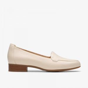 Cream Leather Clarks Krystine Lily | CLKS-85055