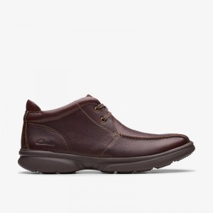 Dark Brown Leather Clarks Bradley Up | CLKS-84588