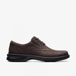 Dark Brown Leather Clarks Gessler Lace | CLKS-84456