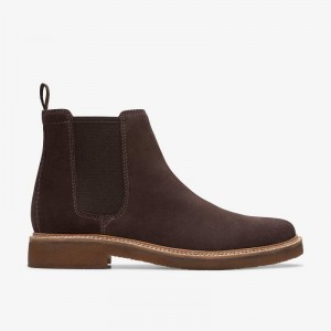 Dark Brown Suede Clarks Clarkdale Easy | CLKS-84542