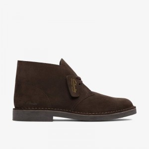 Dark Brown Suede Clarks Desert Boot Evo | CLKS-84603