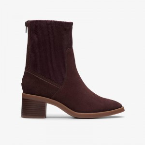 Dark Brown Suede Clarks Lileigh Holly | CLKS-85583