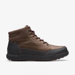 Dark Brown Warmlined Clarks Mapstone Hi Gore-Tex | CLKS-84551