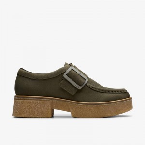 Dark Green Nubuck Clarks Linoso Monk | CLKS-85399