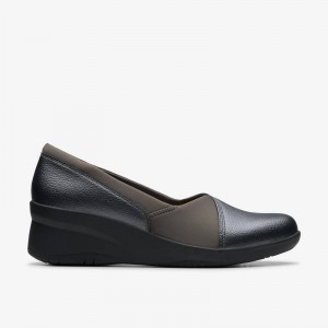 Dark Pewter Metallic Clarks Suttyn Walk | CLKS-84722