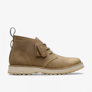 Dark Sand Leather Clarks Solsbury Desert Boot | CLKS-84381