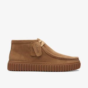 Dark Sand Suede Clarks Torhill Hi | CLKS-84577