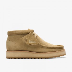 Dark Sand Suede Clarks Wallabee Scout | CLKS-85607