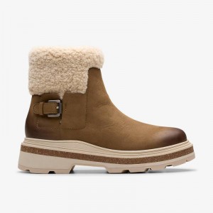 Dark Sand Warmlined Clarks Hencroft Madi Waterproof | CLKS-85509