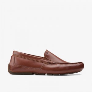 Dark Tan Leather Clarks Markman Plain | CLKS-84277