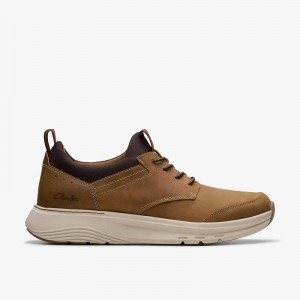 Dark Tan Leather Clarks Motion Trek EZ | CLKS-84227