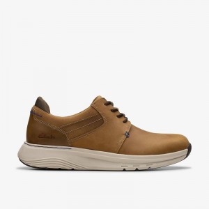 Dark Tan Leather Clarks Motion Trek PT | CLKS-84230