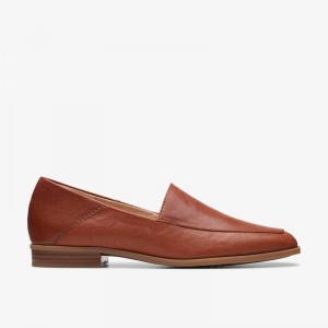 Dark Tan Leather Clarks Sarafyna Freva | CLKS-84993